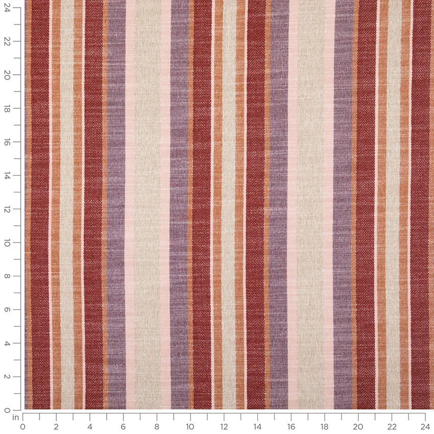 Allegra Berry Red & Burgundy Abstract & Geometric Woven Patterns Upholstery Fabric by the Yard — Scale in inches