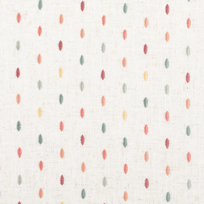 Emory Confetti Coral & Peach Abstract & Geometric Embroidery Drapery and Upholstery Fabric by the Yard