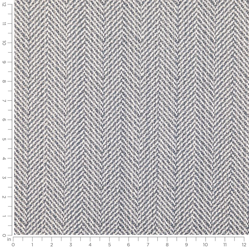 Jordan Blue Ice Blue Herringbone & Chevron Woven Patterns Upholstery Fabric by the Yard — Scale in inches