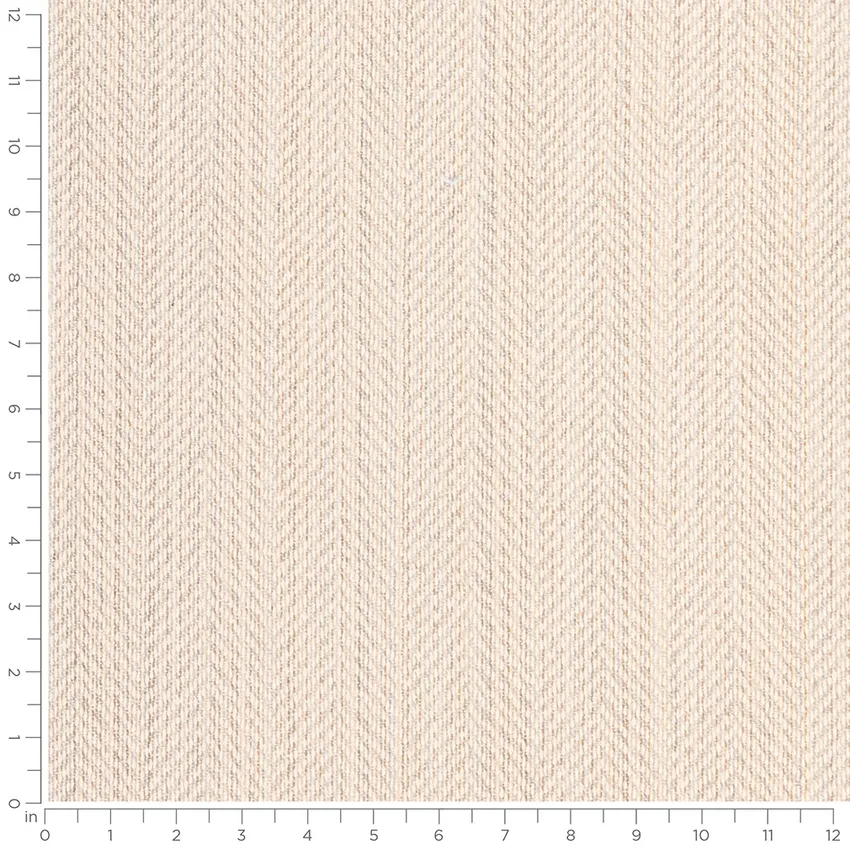 Jordan Dove Neutral Herringbone & Chevron Woven Patterns Upholstery Fabric by the Yard — Scale in inches