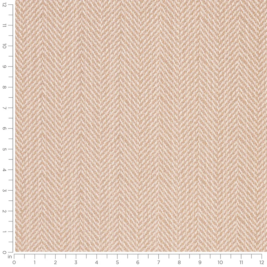 Jordan Flax Neutral Herringbone & Chevron Woven Patterns Upholstery Fabric by the Yard — Scale in inches