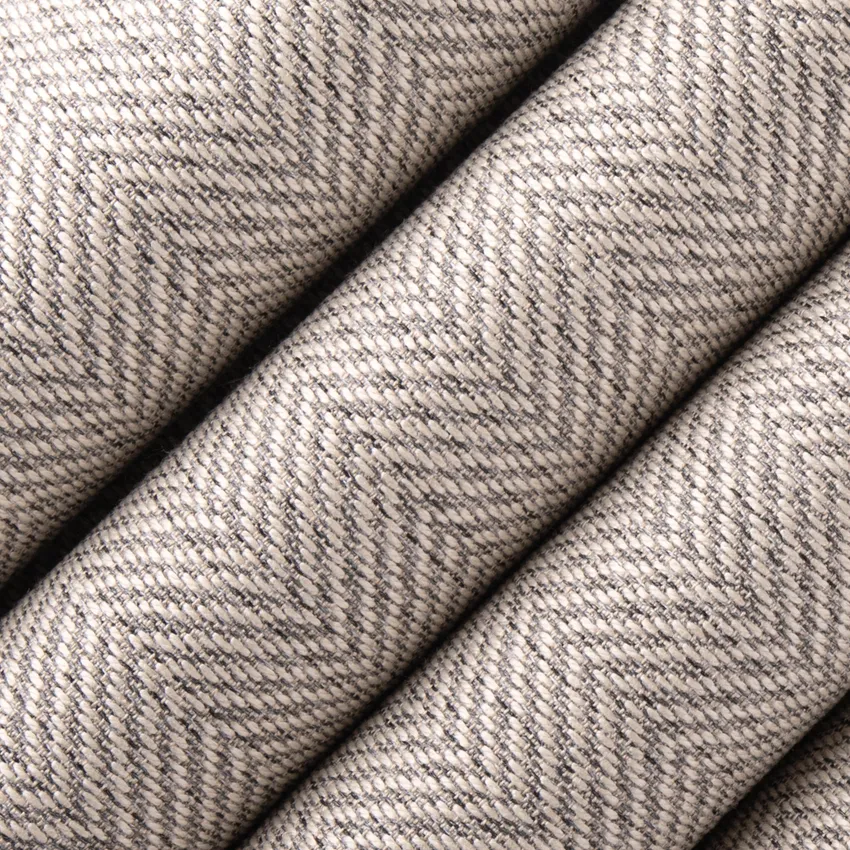 Jordan Fog Grey & Silver and Neutral Herringbone & Chevron Woven Patterns Upholstery Fabric by the Yard — Upholstery Fabric