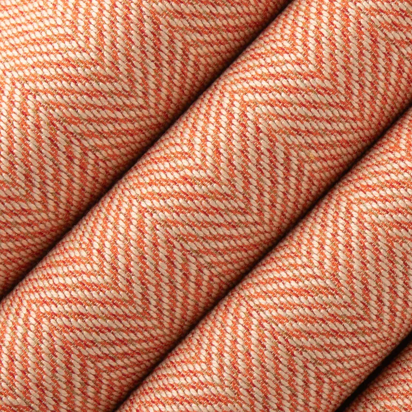 Jordan Tangerine Coral & Peach Herringbone & Chevron Woven Patterns Upholstery Fabric by the Yard — Upholstery Fabric