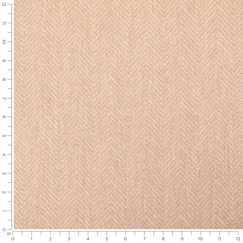 Jordan Twine Neutral Herringbone & Chevron Woven Patterns Upholstery Fabric by the Yard — Scale in inches