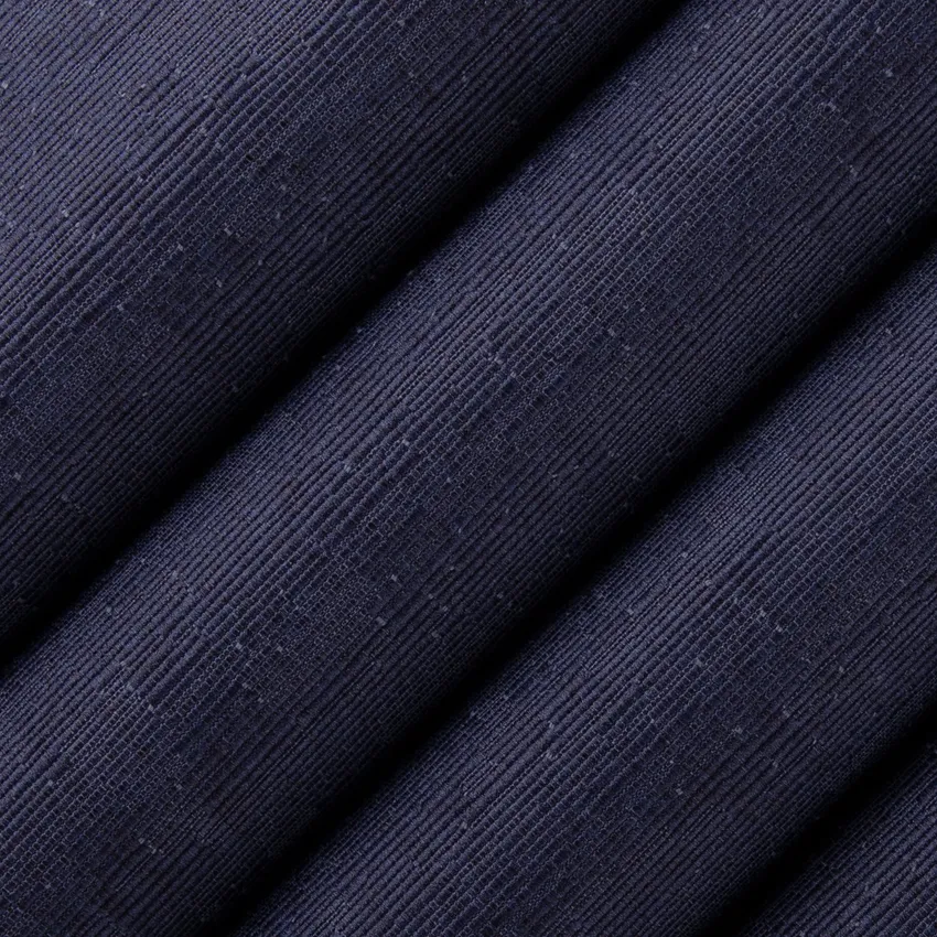 Stills Navy Blue Plain & Solid Faux Silk Drapery and Upholstery Fabric by the Yard — Upholstery and Drapery Fabric