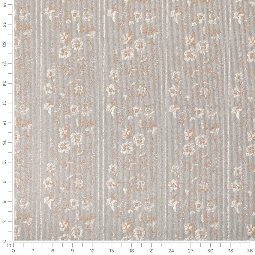 Maxine Dove Grey & Silver Abstract & Geometric Crypton Upholstery Fabric by the Yard — Scale in inches