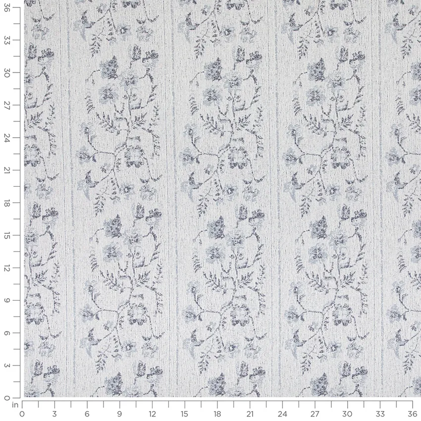 Maxine Haze Blue Abstract & Geometric Crypton Upholstery Fabric by the Yard — Scale in inches