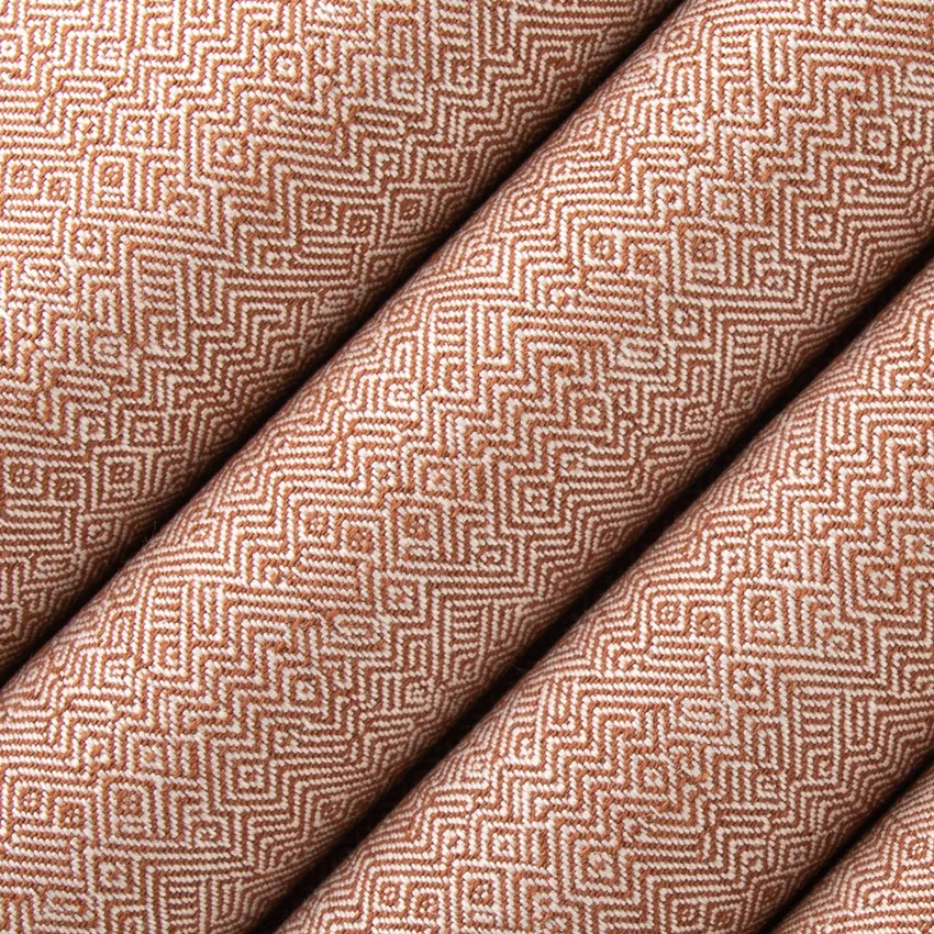 Granger Saddle Orange & Rust and Red & Burgundy Abstract & Geometric Crypton Upholstery Fabric by the Yard — Upholstery Fabric