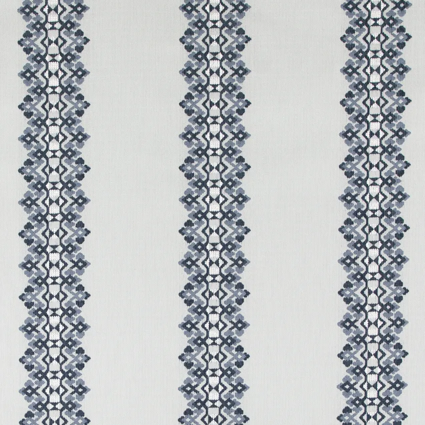 Linwood Breeze Blue Stripe Crypton Upholstery Fabric by the Yard