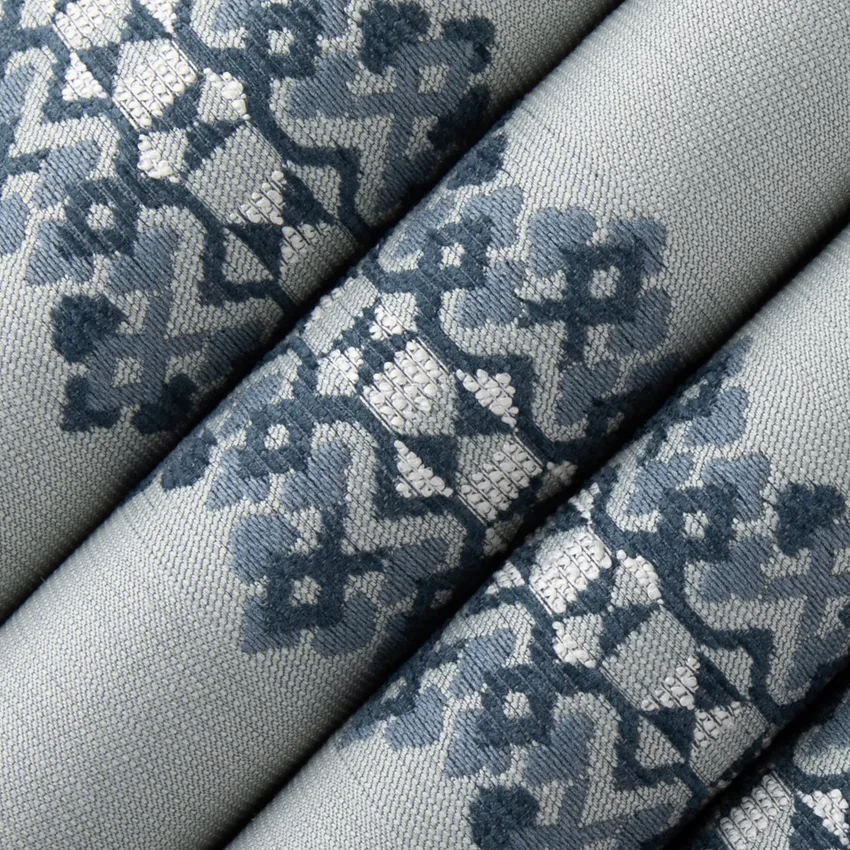 Linwood Breeze Blue Stripe Crypton Upholstery Fabric by the Yard — Upholstery Fabric