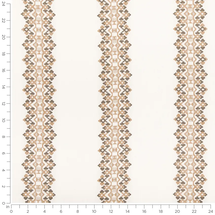Linwood Hazelnut Gold & Yellow Stripe Crypton Upholstery Fabric by the Yard — Scale in inches