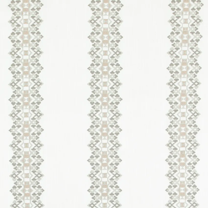 Linwood Parchment Grey & Silver and Neutral Stripe Crypton Upholstery Fabric by the Yard