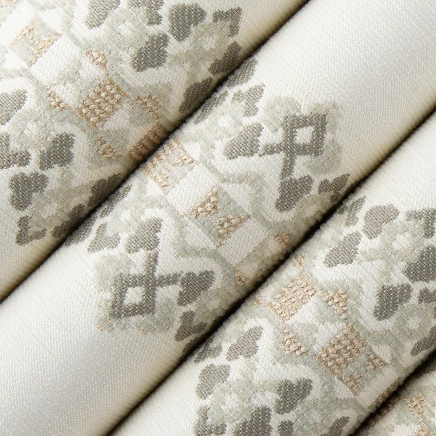 Linwood Parchment Grey & Silver and Neutral Stripe Crypton Upholstery Fabric by the Yard — Upholstery Fabric