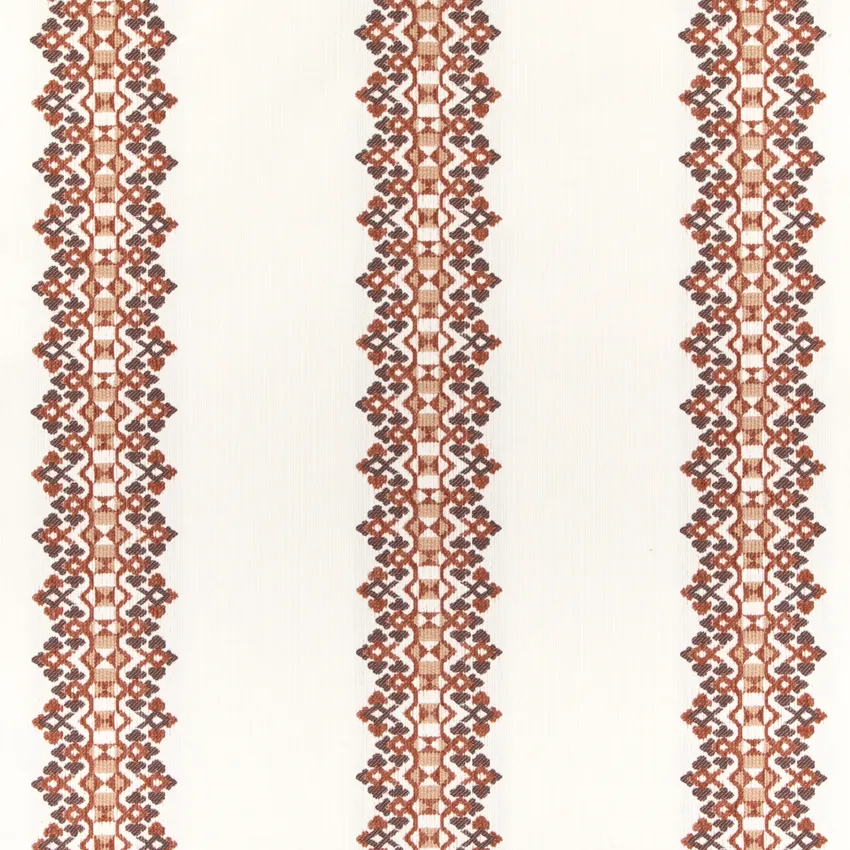 Linwood Rust Orange & Rust and Red & Burgundy Stripe Crypton Upholstery Fabric by the Yard