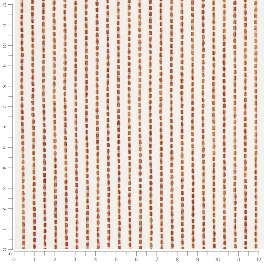 Baker Pumpkin Orange & Rust and Red & Burgundy Small Scale Crypton Upholstery Fabric by the Yard — Scale in inches