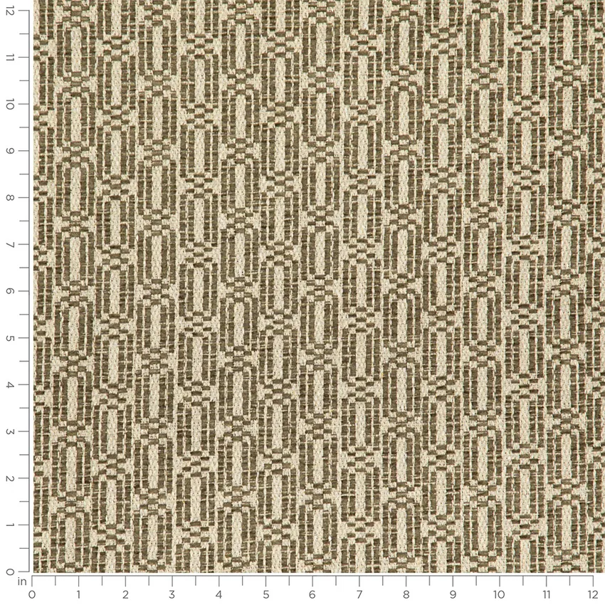 Bassett Fern Green Abstract & Geometric Crypton Upholstery Fabric by the Yard — Scale in inches