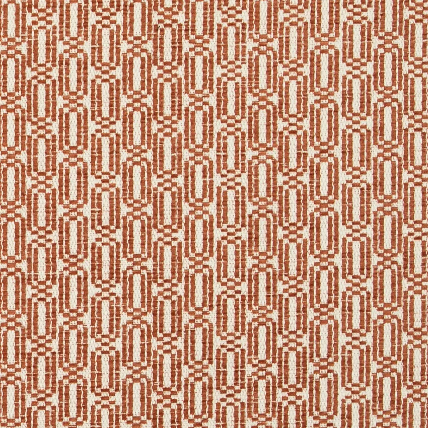 Bassett Spice Orange & Rust and Red & Burgundy Abstract & Geometric Crypton Upholstery Fabric by the Yard