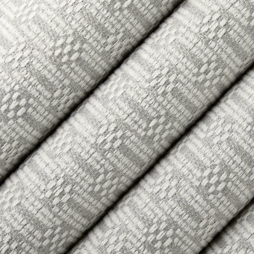 Bassett Whisper Grey & Silver Abstract & Geometric Crypton Upholstery Fabric by the Yard — Upholstery Fabric