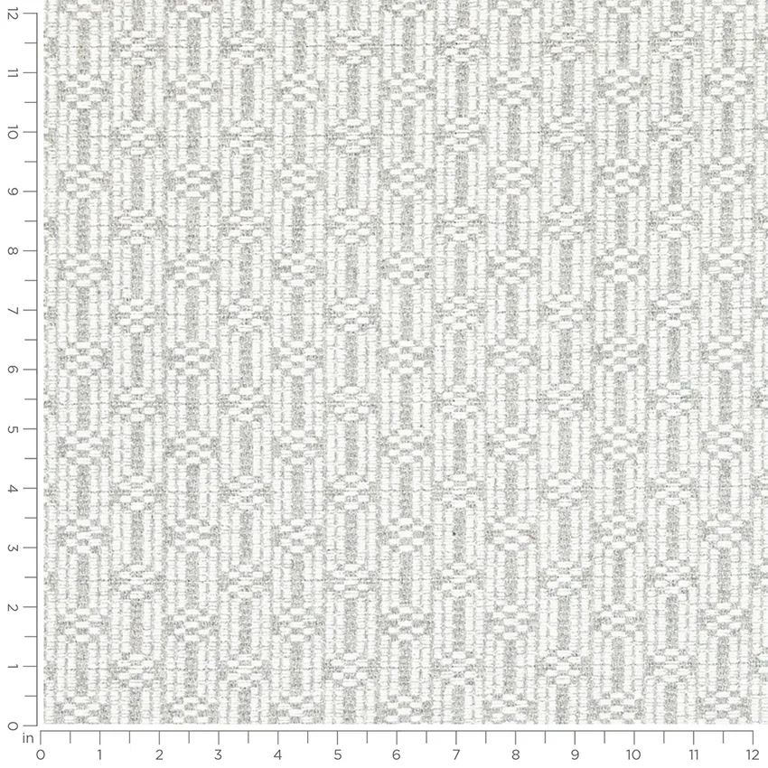 Bassett Whisper Grey & Silver Abstract & Geometric Crypton Upholstery Fabric by the Yard — Scale in inches