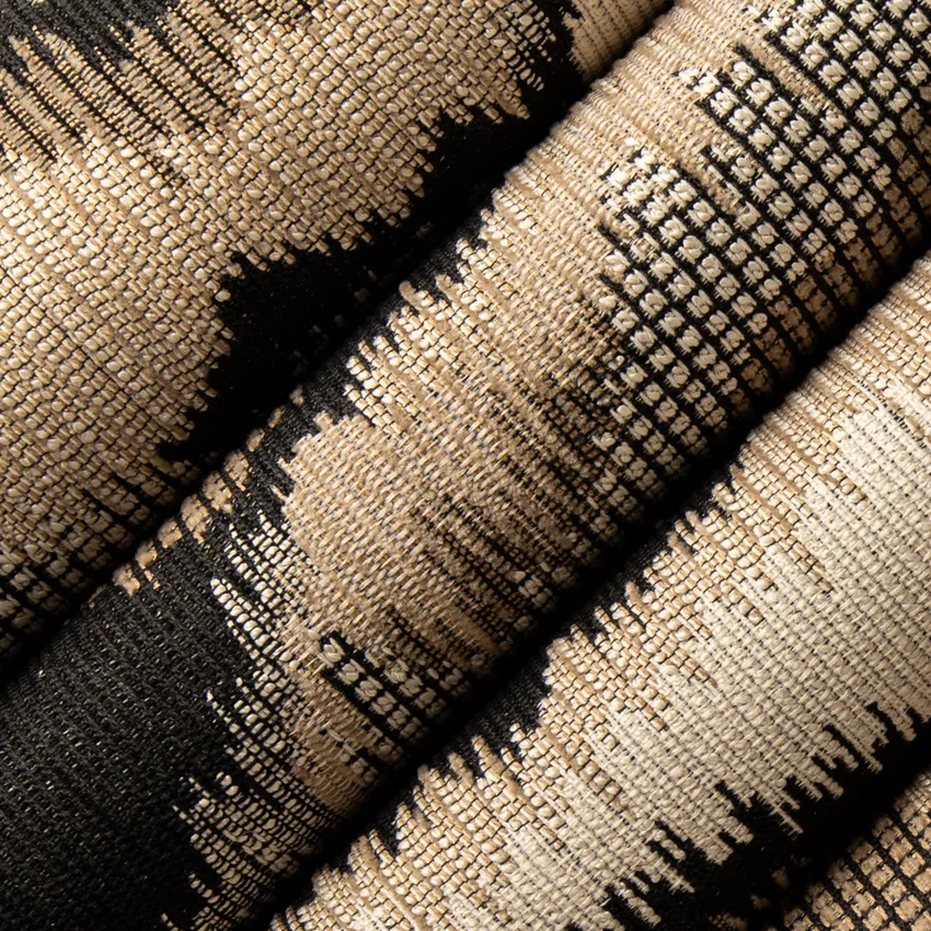 Davenport Dusk Black and Gold & Yellow Abstract & Geometric Crypton Upholstery Fabric by the Yard — Upholstery Fabric