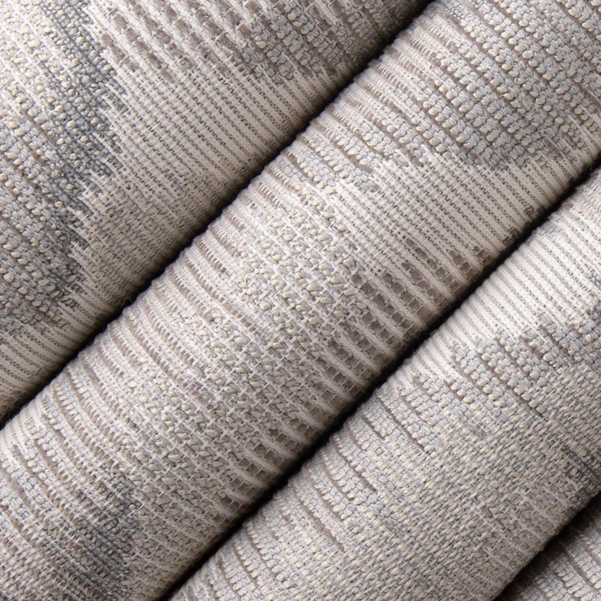 Davenport Fog Grey & Silver Abstract & Geometric Crypton Upholstery Fabric by the Yard — Upholstery Fabric