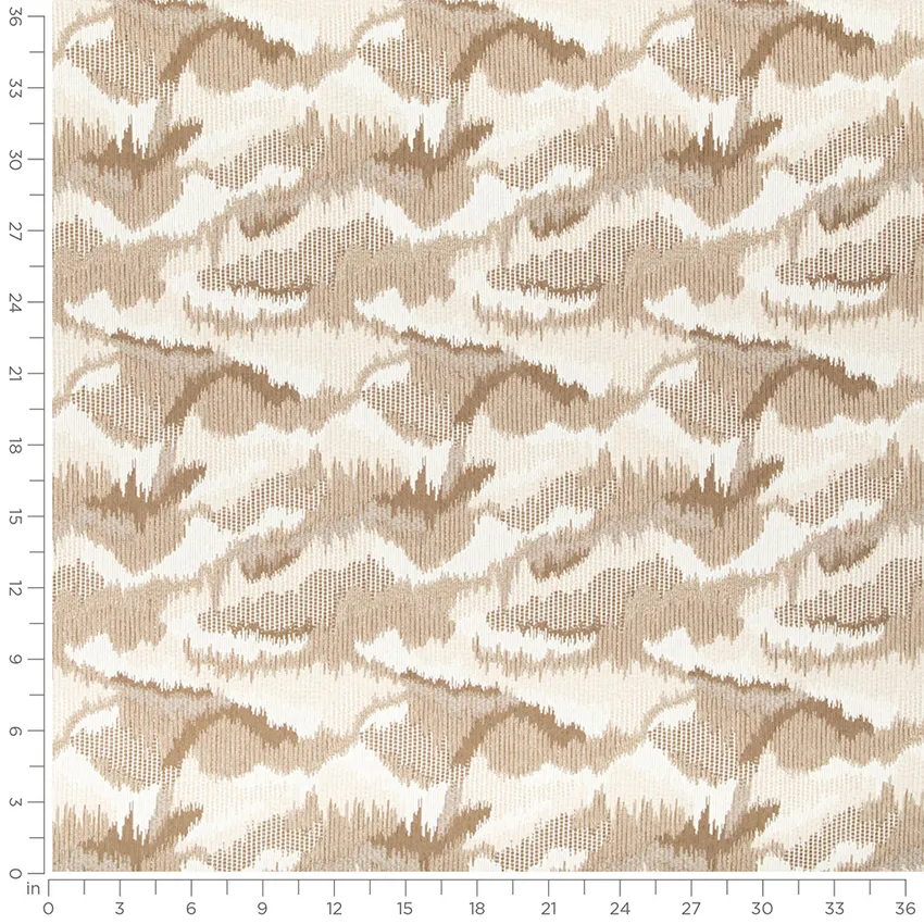 Davenport Latte Brown and Neutral Abstract & Geometric Crypton Upholstery Fabric by the Yard — Scale in inches
