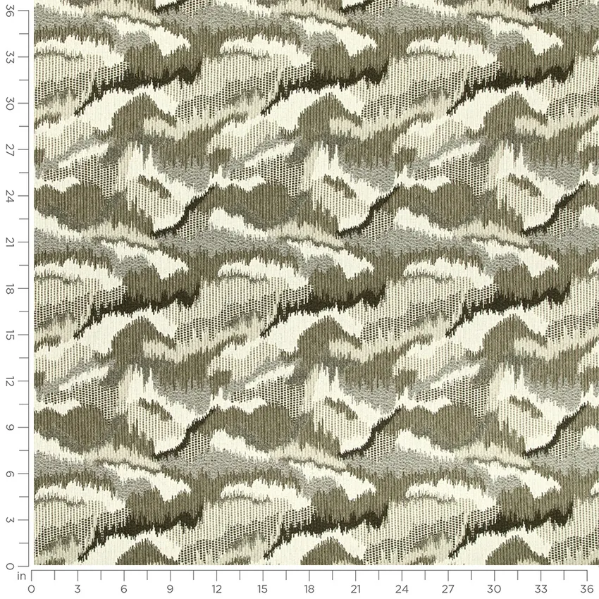 Davenport Lichen Green Abstract & Geometric Crypton Upholstery Fabric by the Yard — Scale in inches