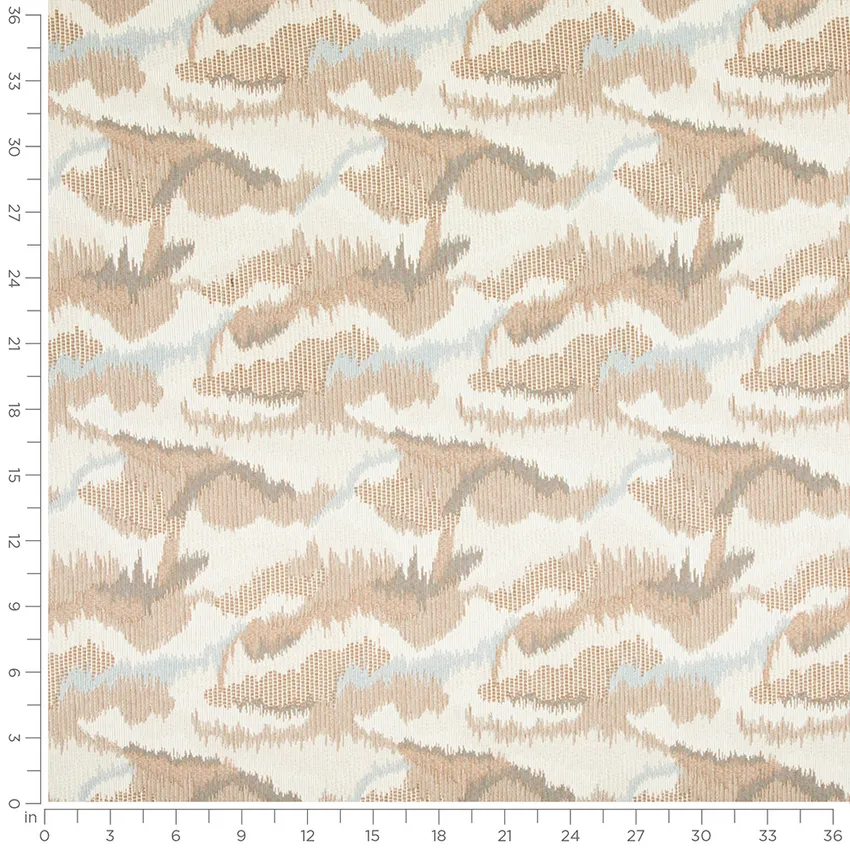 Davenport Maple Neutral Abstract & Geometric Crypton Upholstery Fabric by the Yard — Scale in inches