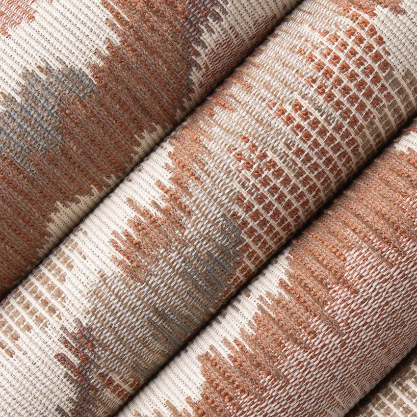 Davenport Nutmeg Orange & Rust and Red & Burgundy Abstract & Geometric Crypton Upholstery Fabric by the Yard — Upholstery Fabric