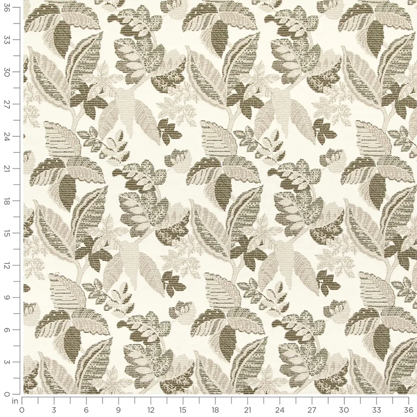 Portage Herbal Green Floral Crypton Upholstery Fabric by the Yard — Scale in inches
