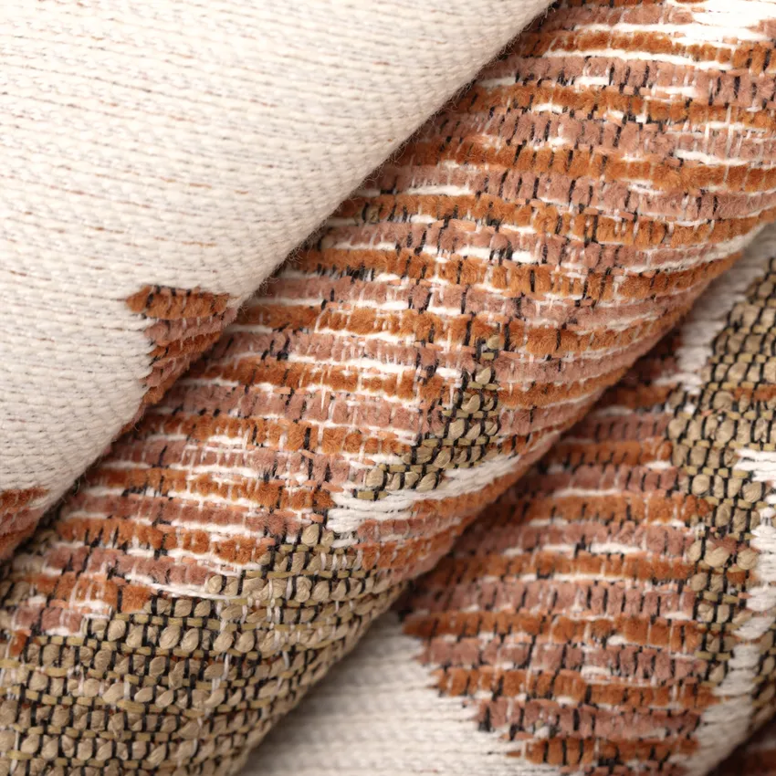 Portage Terracotta Orange & Rust and Red & Burgundy Floral Crypton Upholstery Fabric by the Yard — Upholstery Fabric