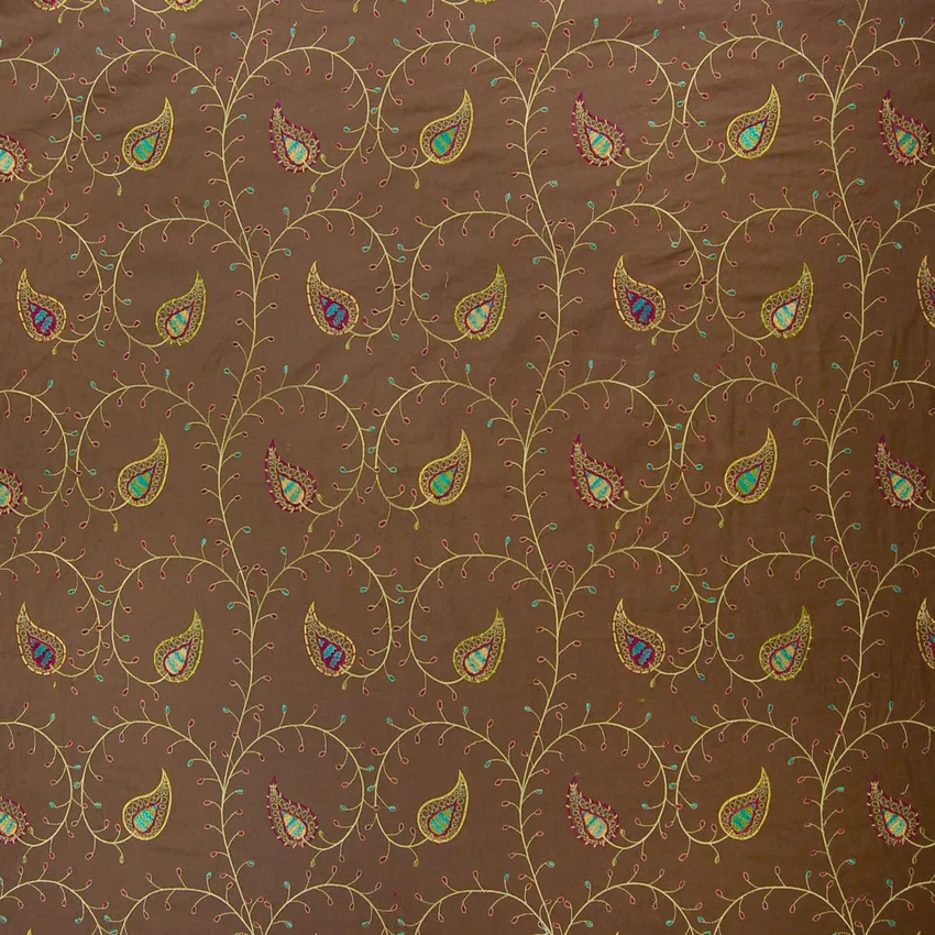Gem Brown Floral Cotton Upholstery Fabric by the yard G8944 KOVI Fabrics
