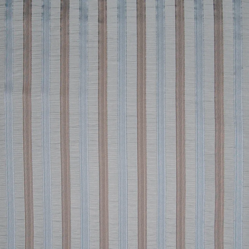 Riverbank Blue Stripe Faux Silk Upholstery Fabric by the Yard
