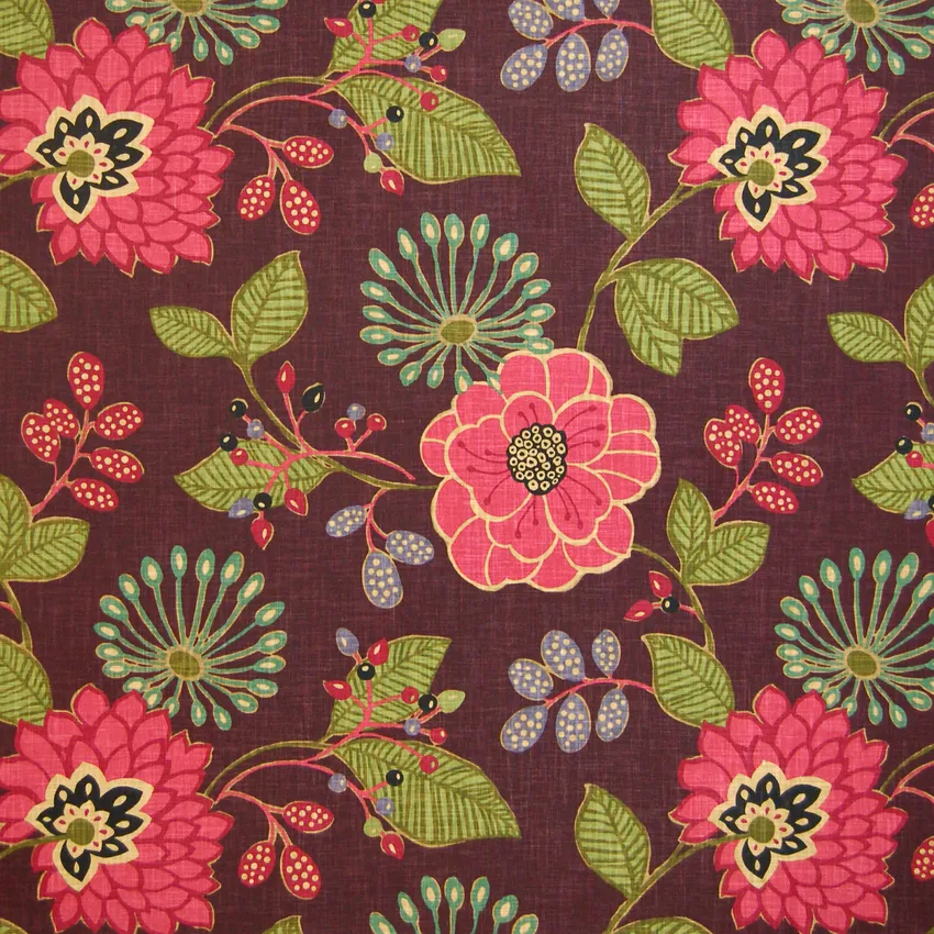Huckleberry Purple Floral Upholstery Fabric by the Yard G8420 KOVI