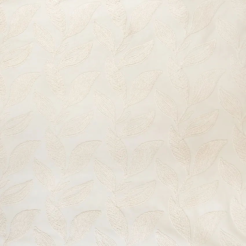 Bisque Neutral Foliage Embroideries Drapery and Upholstery Fabric by