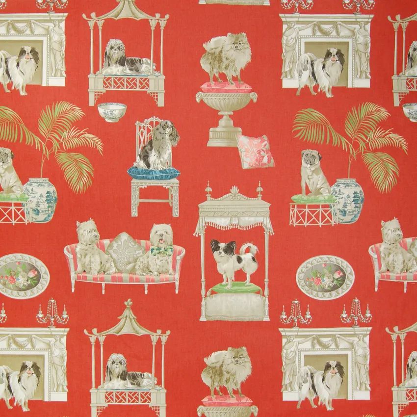 Cayenne Red Animal Print Upholstery Fabric by the yard G4871