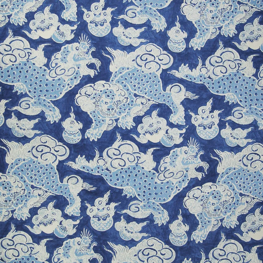 Sapphire Blue Animal Print Upholstery Fabric by the yard G4843