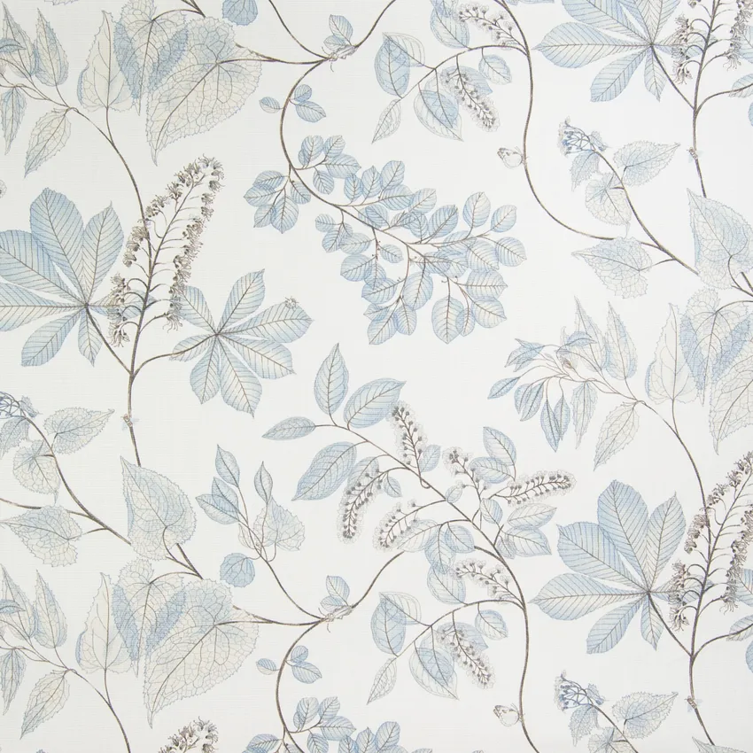 Cloud Blue Floral Made In USA Upholstery Fabric by the Yard