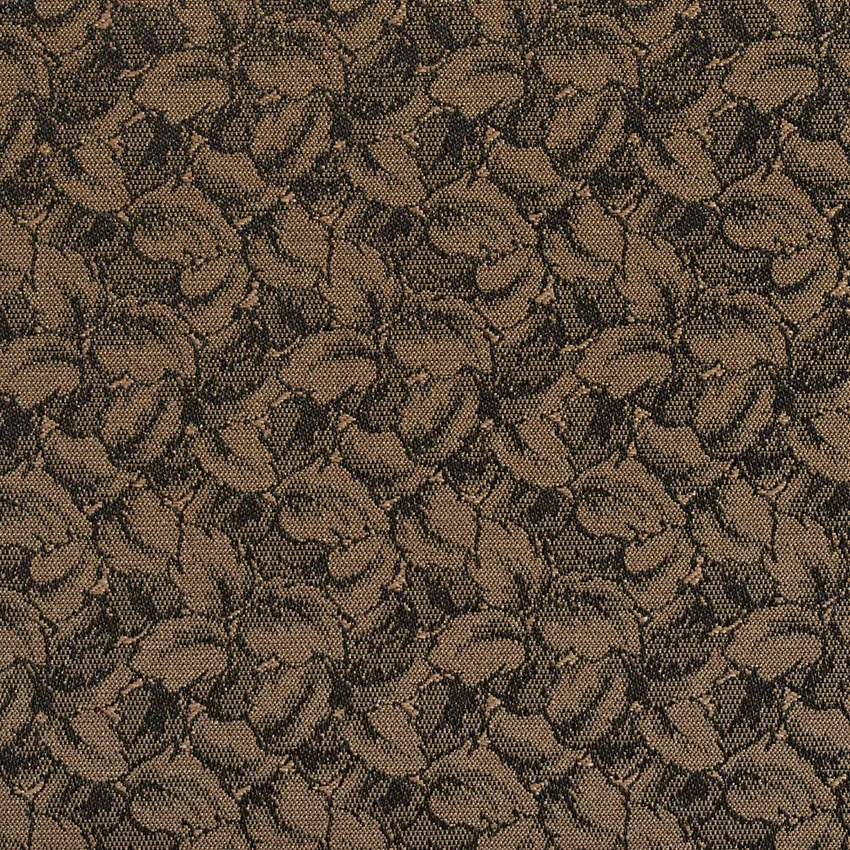 Java Black and Brown Foliage Leaf Pattern Damask Upholstery Fabric