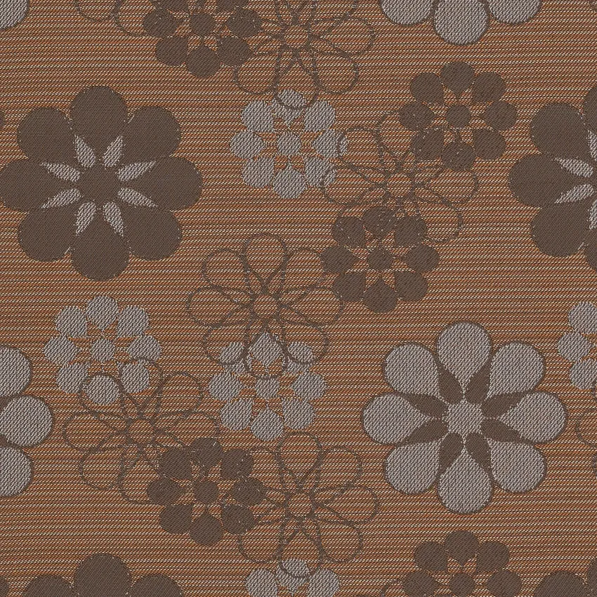Chambray Brown and Gray Floral Woven Upholstery Fabric by the Yard ...