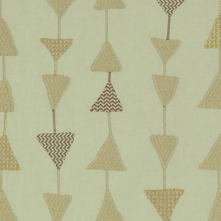 Natural Beige and Cream Contemporary Embroidery Drapery and Upholstery Fabric by the Yard