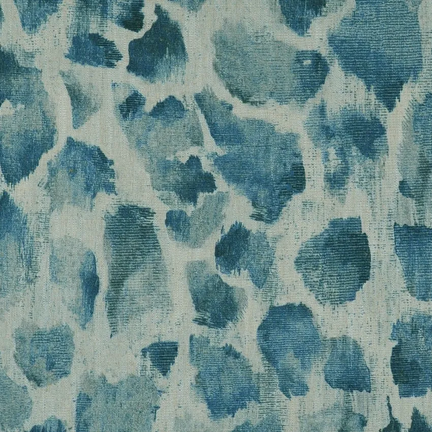 Smokey Blue Gray and Spa Blue Animal Print Skin Embroidery Drapery and Upholstery Fabric by the Yard