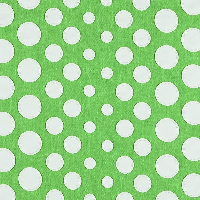 Lime Leaf Green and White Contemporary Embroidery Drapery and Upholstery Fabric by the Yard
