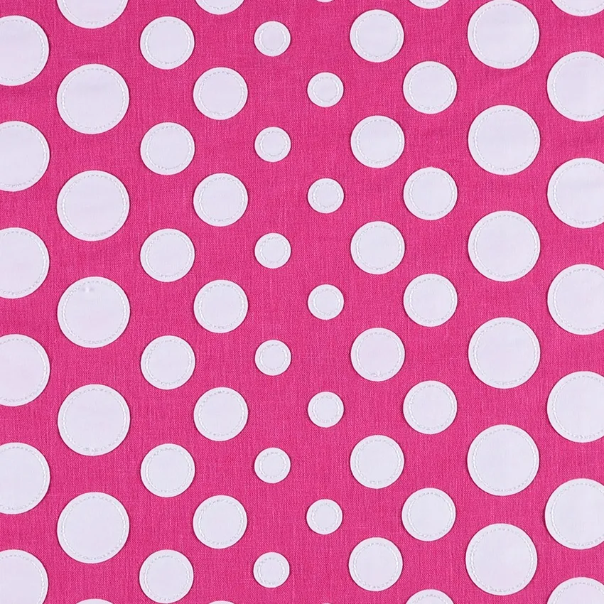 Fuchsia Rose and White Contemporary Embroidery Drapery and Upholstery Fabric by the Yard