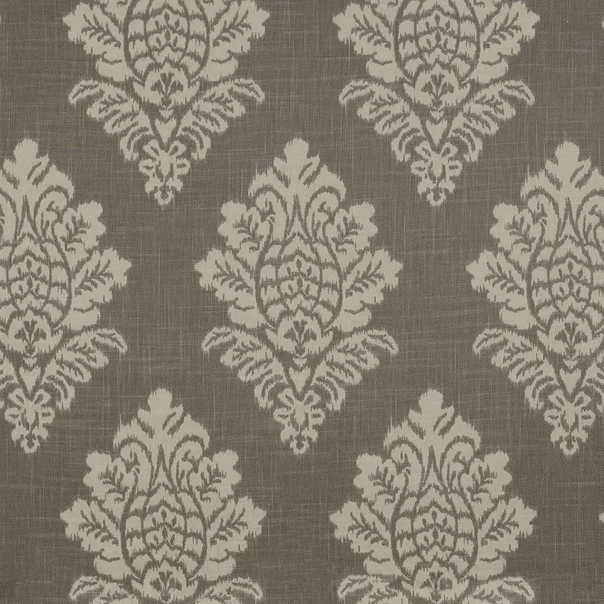 Truffle Beige and Brown Ikat Print Drapery and Upholstery Fabric by the Yard
