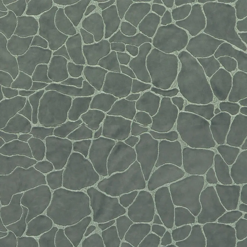 Graphite Dark Gray and Metallic Embroidered Jacquard Velvet With Backing Embroidery Drapery and Upholstery Fabric by the Yard
