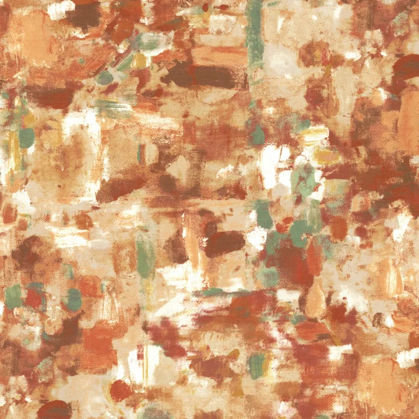 Spice Caramel and Rust Abstract Print Drapery and Upholstery Fabric by the Yard