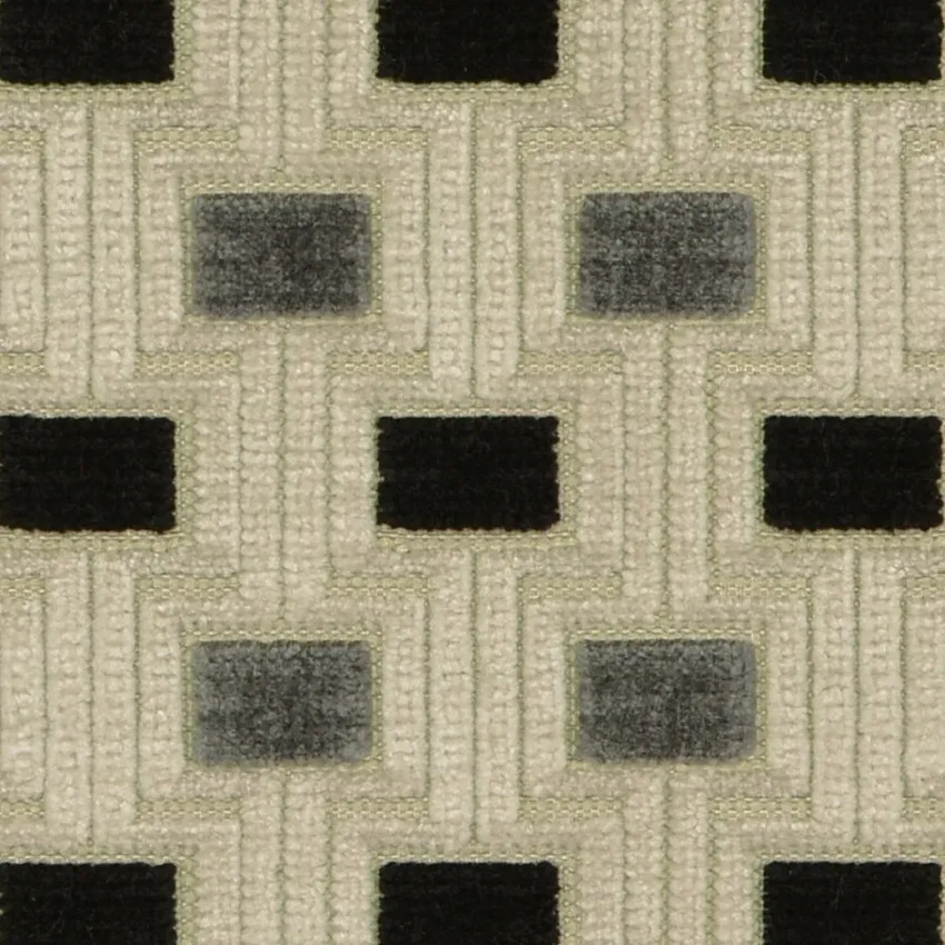 Granite Beige and Charcoal Contemporary Patterned Woven Drapery and Upholstery Fabric by the Yard