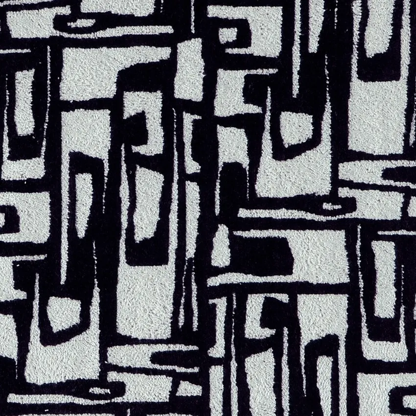 Ebony Ivory Black and Neutral Abstract Patterned Woven Drapery and Upholstery Fabric by the Yard