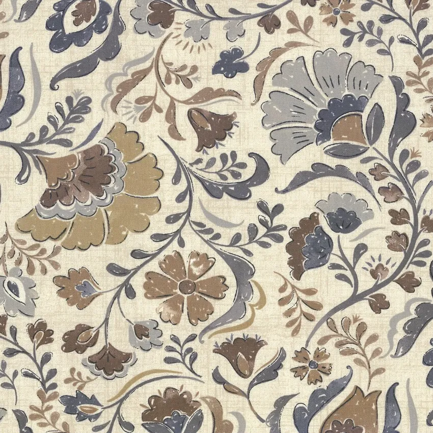 Chestnut Cream and Gray Contemporary Print Drapery and Upholstery Fabric by the Yard